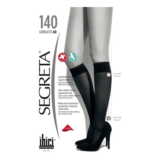 Ibici Segreta Meia AD 140 Até Joelho Preto Tamanho 3 1 Par