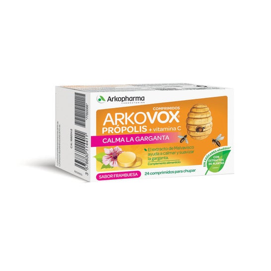Arkovox propolis + vitamine C saveur framboise 24comp