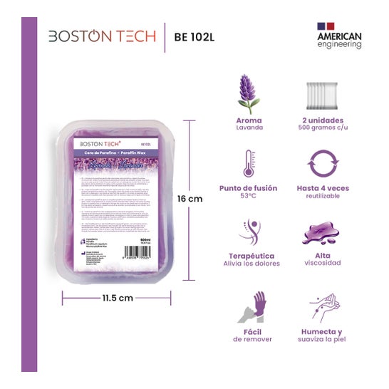 Boston Tech Cire Paraffine Lavande Pack 2x500 gr