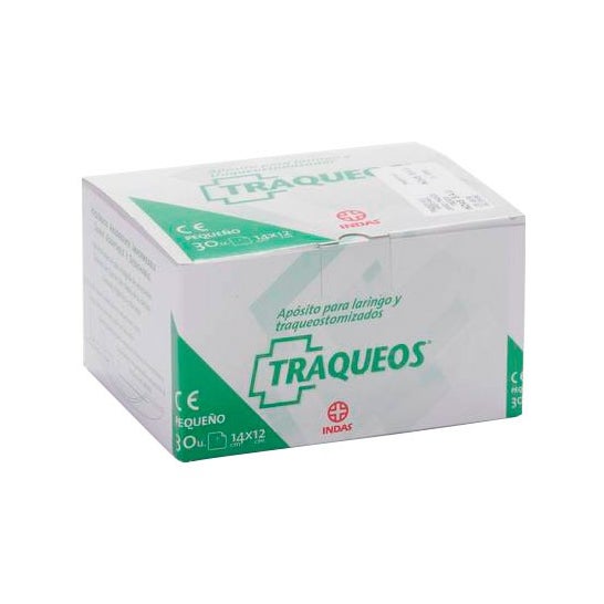 Pansements pour trachée laryngoscope/trachéotomisé 14x12cm 30uds
