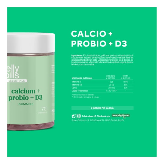 Jelly Pills Essentials Calcio + Probio + B3 70 Gummies