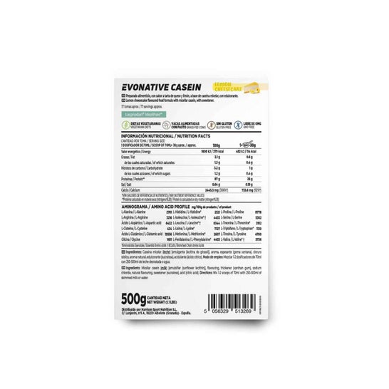 HSN Evonative Casein Lacprodan® Micelpure™ Tarta de Queso y Limón 500g
