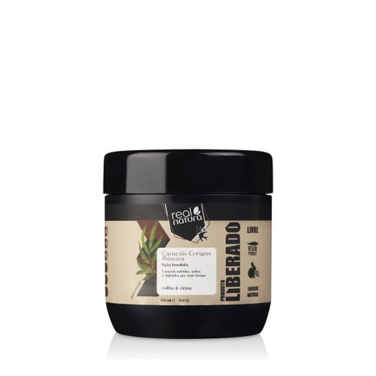 Real Natura Máscara Caracóis Crespos Liberado 500ml