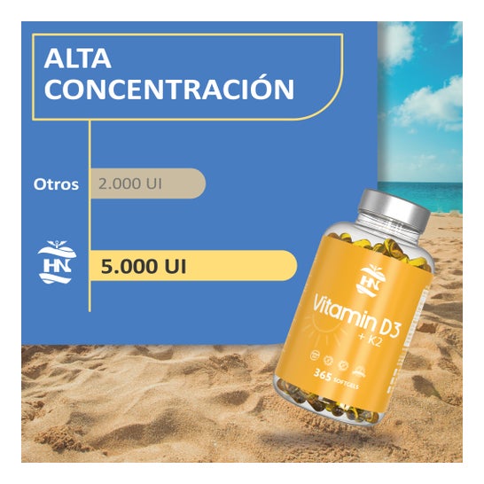 HN Vitamine D3 + K2 365caps