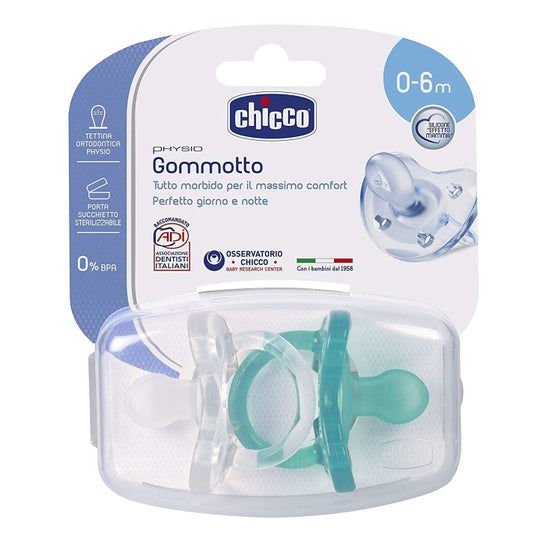 Chicco Physio Gommotto Sucette Silicone 0-6m 2 Unités
