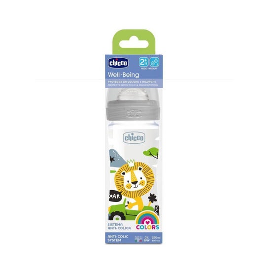 Chicco Well Being Biberão Neutro Silicone Fluxo Médio 2M+ 250ml