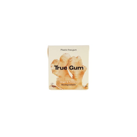 True Gum Gomme Gingembre Curcuma Sans Plastique 21g