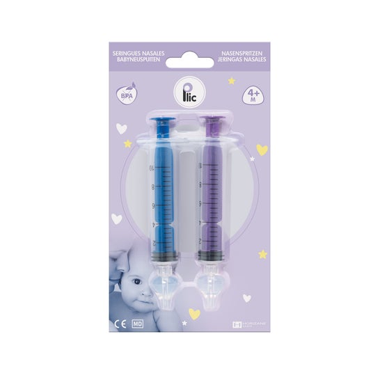 Plic Care Seringue Nasale Bébé Bicolores 2uts
