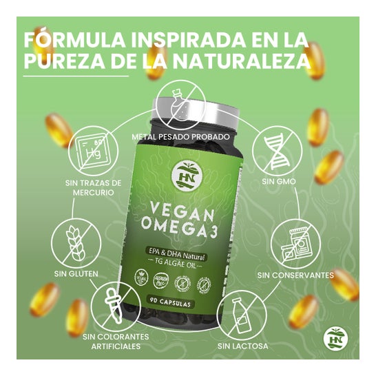 HN Vegan Omega 3 EPA & DHA Natural Huile d'Algues 90 caps