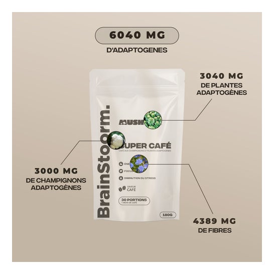 MushNGo Brainstoorm Super Café Saveur Café 180 g