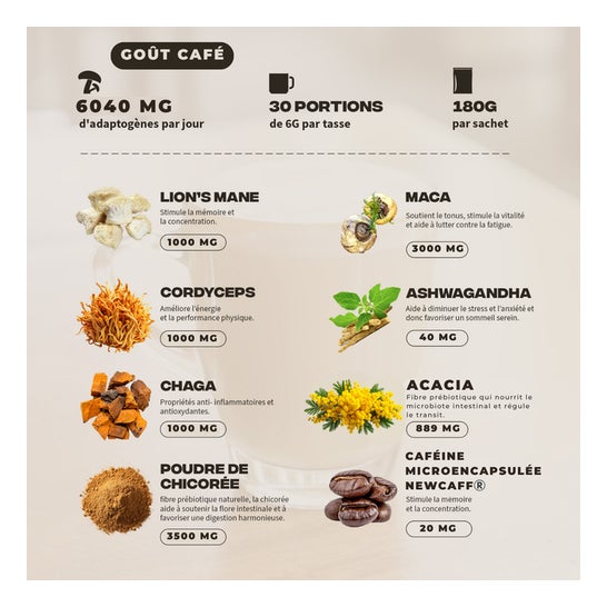 MushNGo Brainstoorm Super Café Saveur Café 180 g