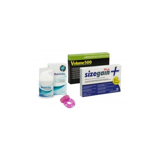Sizegain Plus 30comp + Volume 500 30càps + Provirilia 50ml + anneau vibrant  gratuit