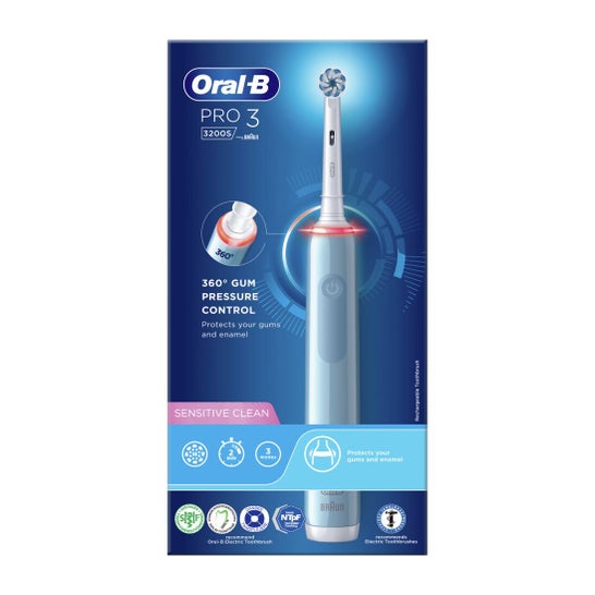 Oral-B Pro 3 3200S Pack Brosse à Dents Électrique Bleu 2uts