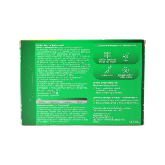 Berocca Performance Vitamines et Rendement 30 Comprimés