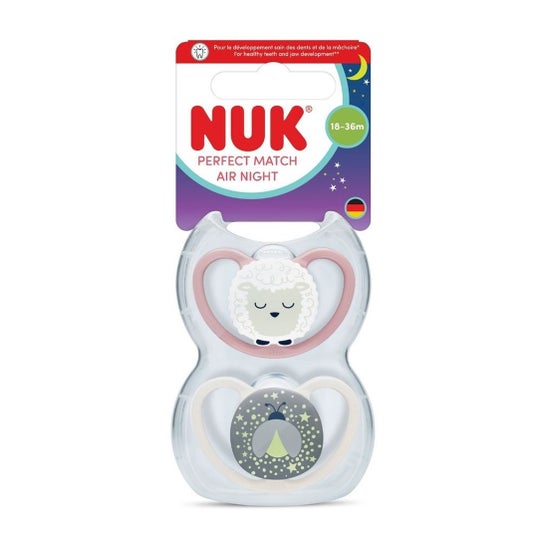 NUK Sucettes Perfect Match Air Nuit Mouton 2 unités