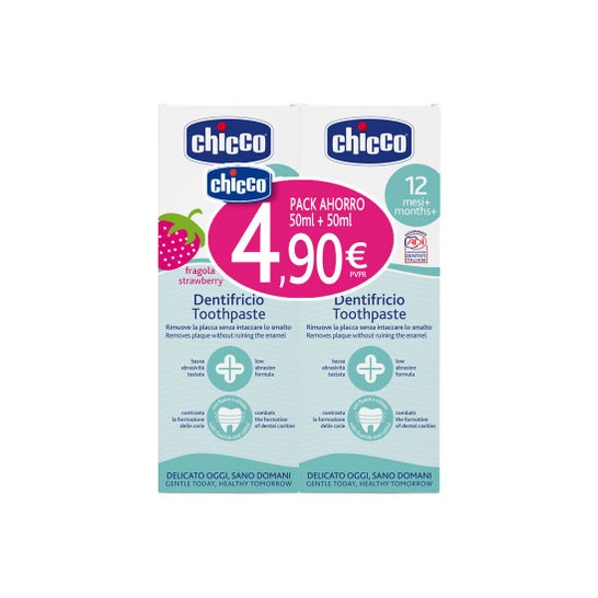 Dentifrice Chicco Pack 2u Strawberry 12+ (fraise)