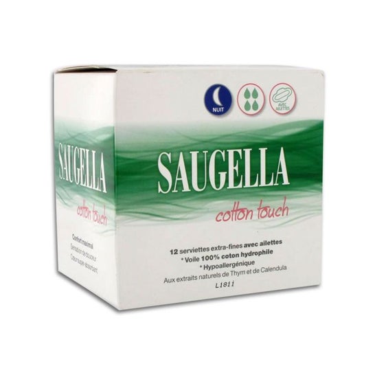 Saugella Cotton Touch Hygienic Sanitary Towel Night 12x12uts