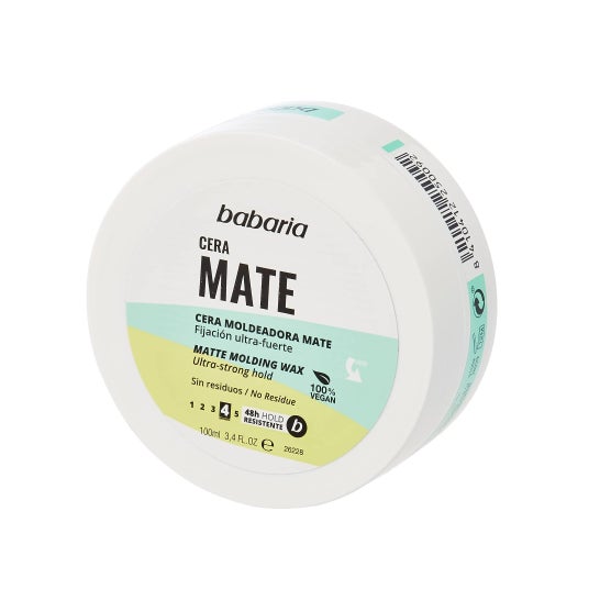 2X babaria Cera Mate, Matte Finish Molding Hair Wax Ultra-strong hold (100  ml)