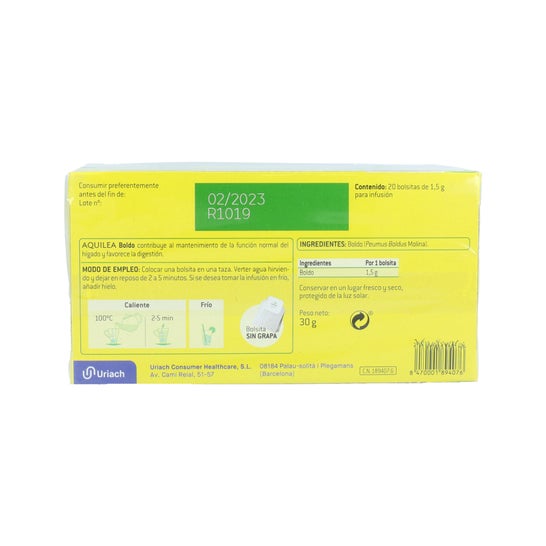 Infusions d'achillée millefeuille Boldo 20 sachets