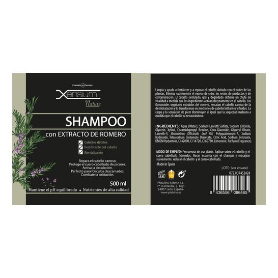 Xensium Nature Shampooing à l'extrait de romarin 500 ml