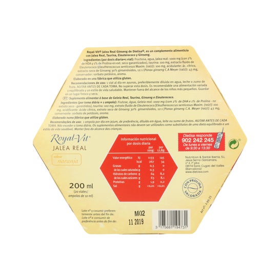 Royal Vit Gelée Royale Ginseng 20 Ampoules