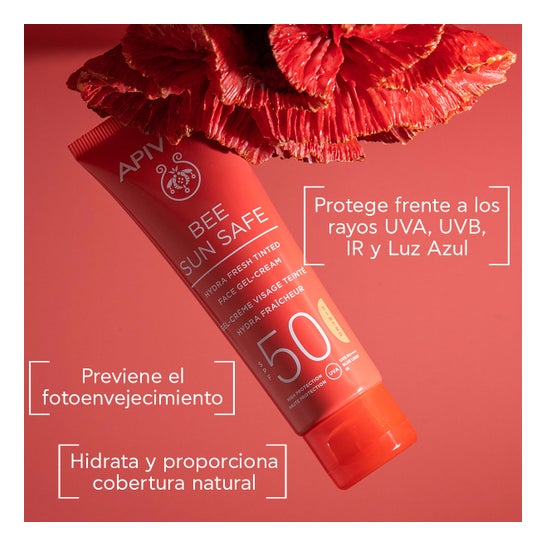 Apivita Bee Sun Safe Hydra Fresh Gel-Crème Visage Teinté SPF50 50 ml