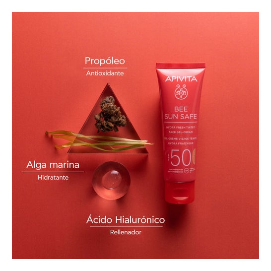 Apivita Bee Sun Safe Hydra Fresh Gel-Crème Visage Teinté SPF50 50 ml