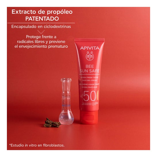 Apivita Bee Sun Safe Hydra Fresh Gel-Crème Visage Teinté SPF50 50 ml