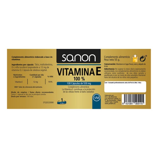 Sanon Vitamine E 100 % 100 Capsules