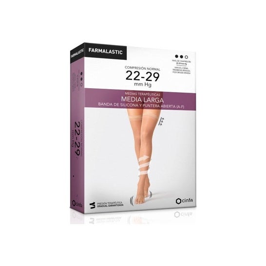 Farmalastic Bas Long (A-F) Compression Normale Pointe Ouverte TG 1 Paire