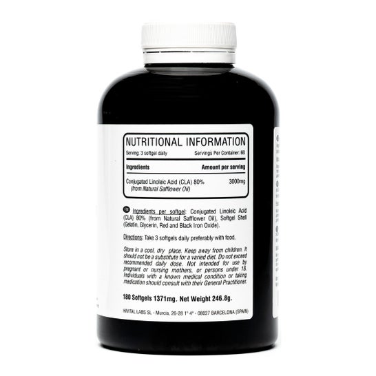 Hivital Foods CLA Acide Linoléique Conjugué 3000 mg  par dose 180 capsules