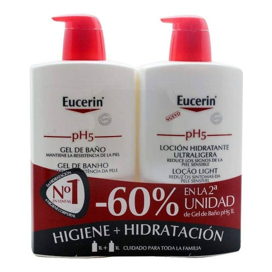 Eucerin Duplo Ultralight Lotion Hydratante 1l + Gel de Bain 1