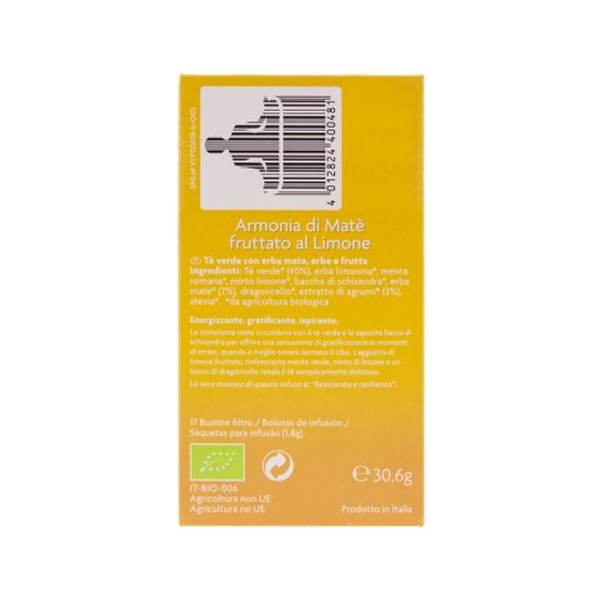 Thé Yogi Thé Vert Thé Vert Citron Mate Bio 17 Sacs