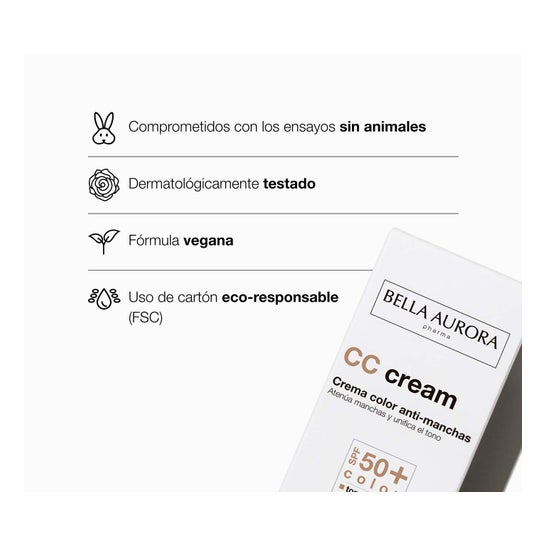 Bella Aurora Écran Solaire Avec Couleur Spf50 Peau Sensible