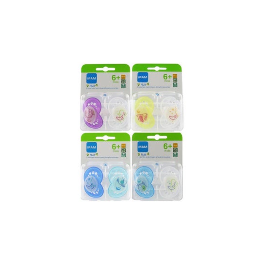 Baby Mam Kit Sucettes Anatomiques Silicone Fluorescente +6m