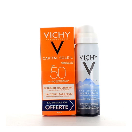 Vichy Pack Capital Soleil Émulsion Toucher Sec SPF50 + Eau Thermale