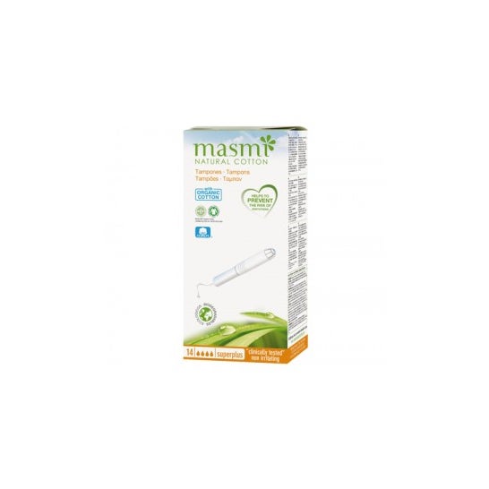 Masmi Tampons avec applicateur Super Plus Biodégradable 14 Unités