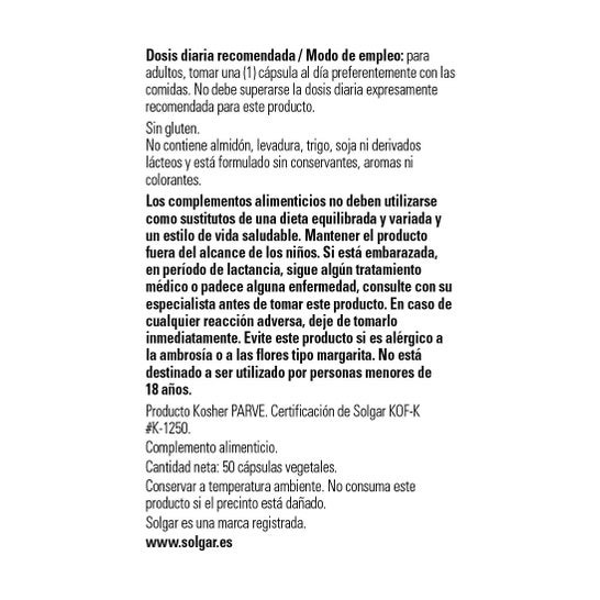 Solgar Cardo Mariano Mariano 50càps