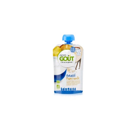 Good Goût Gourde Dès 6 Mois Bio Brassé Poire Vanille 90g