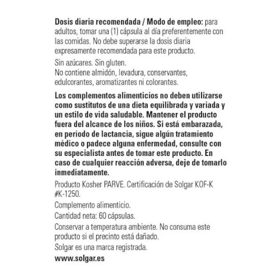 Solgar Reduced L-Glutathione 250mg 60 Capsules Solgar Reduced L-Glutathione 250mg 60 Capsules