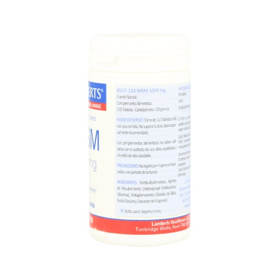 Lamberts MSM 1000 mg 120 comprimés