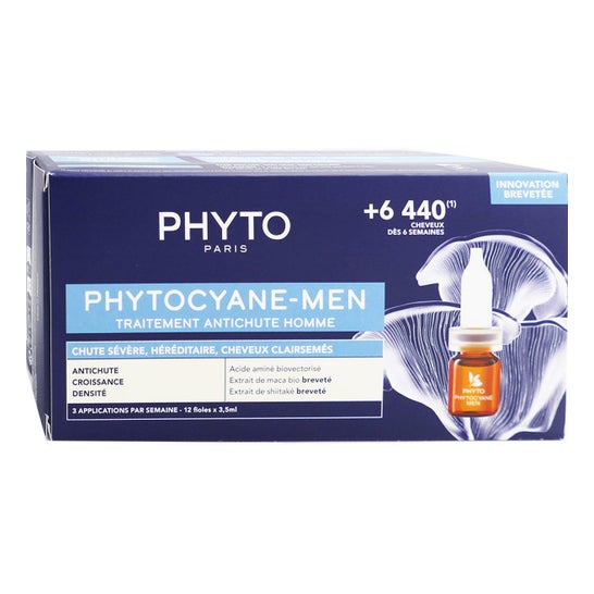 Phyto Phytocyane Traitement Cheveux Homme Antichute Sévère 12 Ampoules