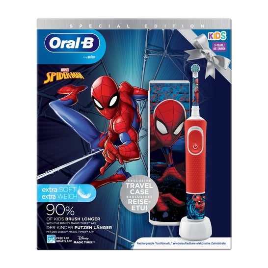 Oral-B Vitality Kids Boîte Spiderman Brosse à Dents Rechargeable 1ut