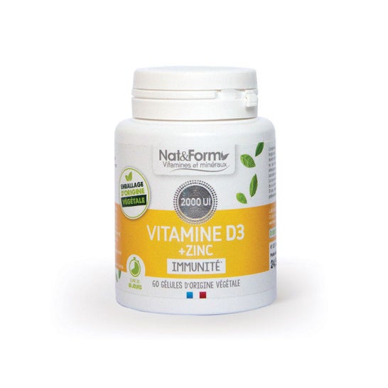 Nat&Form Vitamine D3+Zn 60caps
