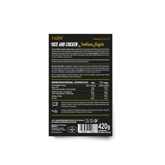 HSN Plato Preparado Estilo Fit Arroz con Pollo en Salsa Al Curry Estilo Hindú 420g