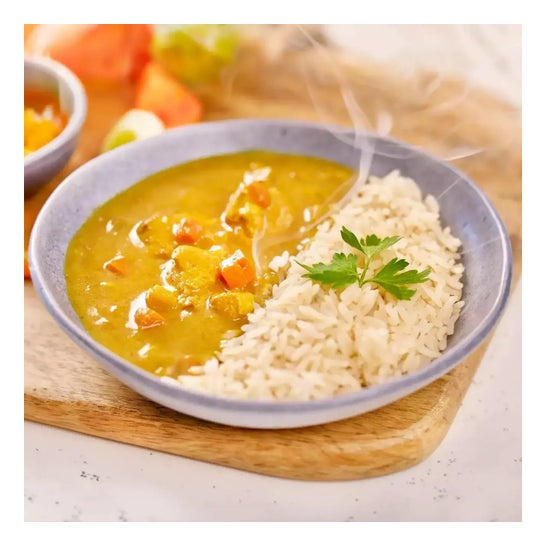 HSN Plato Preparado Estilo Fit Arroz con Pollo en Salsa Al Curry Estilo Hindú 420g