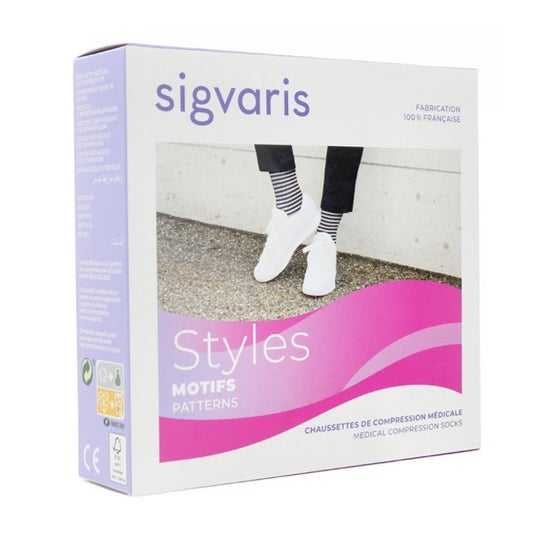 Sigvaris Styles Mariniere Chaussette Femme Ecru Blanc Taille SL 1 Unité
