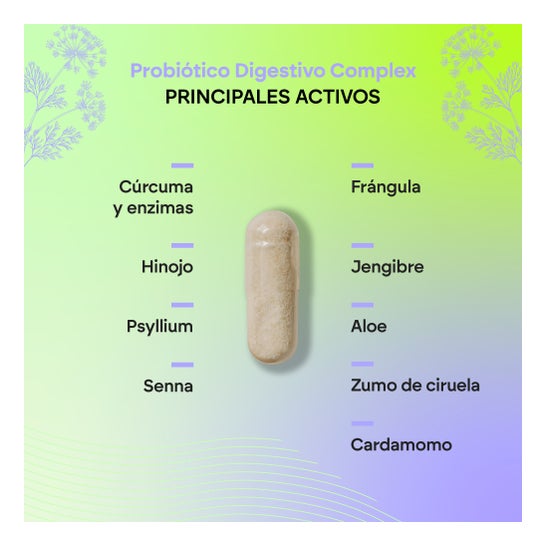 Nutralie Probiótico Digestivo Complex  Cúrcuma + Enzimas 60caps