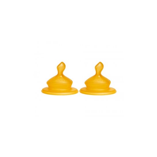 Suavinex™ Tétine anatomique en latex avec embouchure large M +6M 2uds orifice 2uds