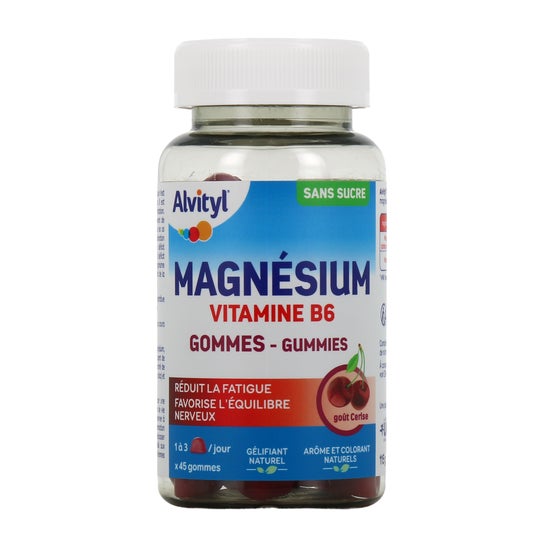Alvityl Gommes Magnésium Vitamine B6 Cerise 45 Gummies
